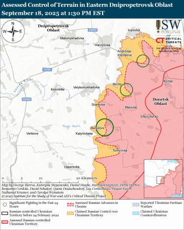 Фото 12 — Карта боевых действий в Украине на 19 сентября 2025 года
