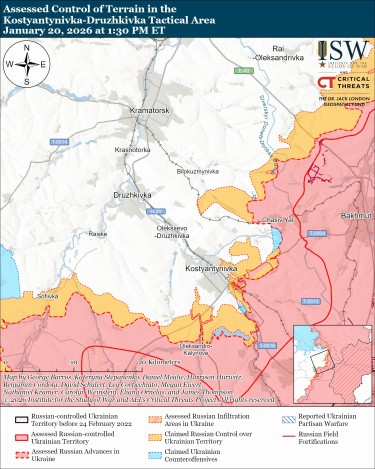 Фото 8 — Карта бойових дій в Україні на 21 січня 2026 року