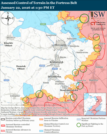 Фото 6 — Карта бойових дій в Україні на 23 січня 2026 року