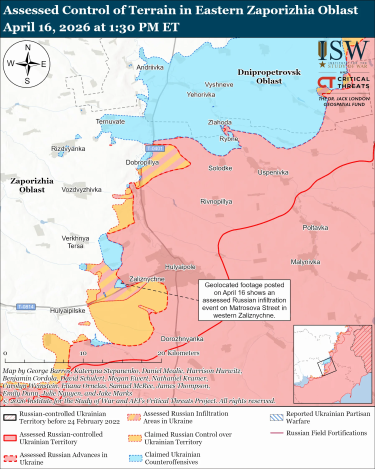 Фото 9 — Карта бойових дій в Україні на 17 квітня 2026 року