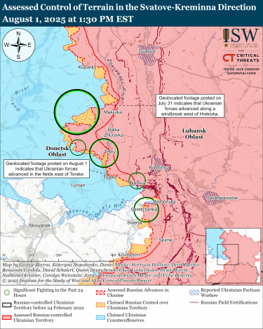Фото 7 — Карта бойових дій в Україні на 2 серпня 2025 року