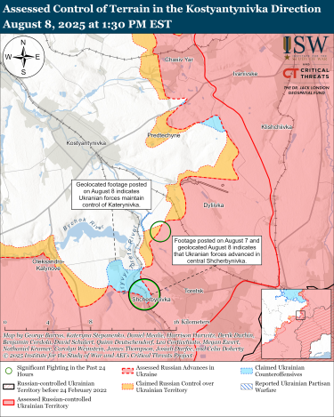 Фото 12 — Карта бойових дій в Україні на 9 серпня 2025 року