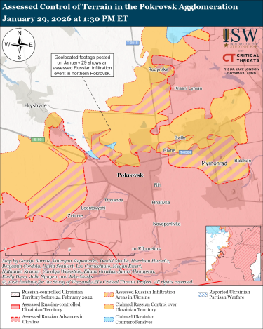 Фото 12 — Карта боевых действий в Украине на 30 января 2026 года
