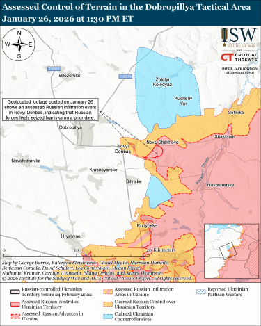 Фото 16 — Карта бойових дій в Україні на 27 січня 2026 року