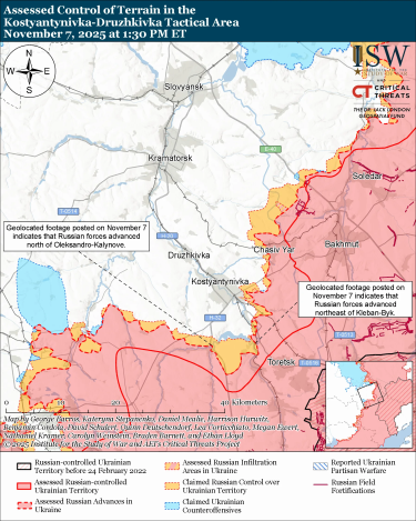 Фото 9 — Карта бойових дій в Україні на 8 листопада 2025 року