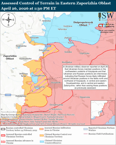 Фото 10 — Карта бойових дій в Україні на 27 квітня 2026 року