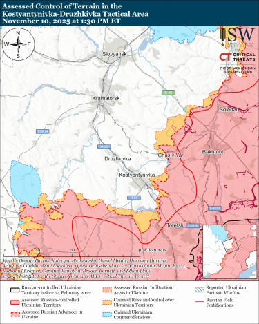 Фото 5 — Карта бойових дій в Україні на 11 листопада 2025 року
