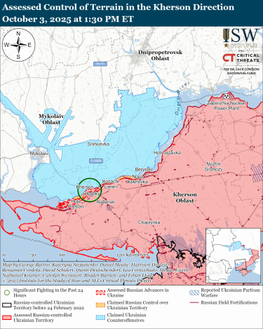Фото 9 — Карта бойових дій в Україні на 4 жовтня 2025 року