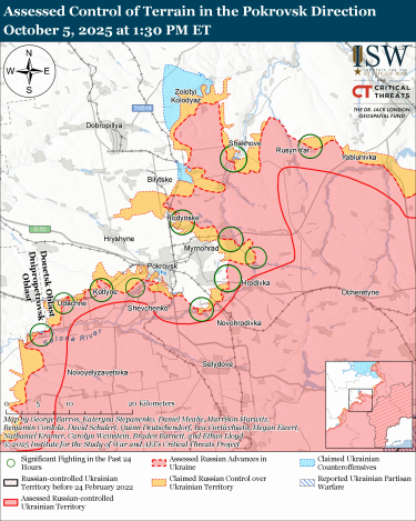 Фото 7 — Карта бойових дій в Україні на 6 жовтня 2025 року