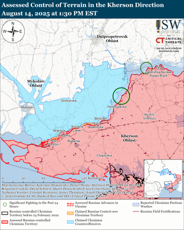 Фото 9 — Карта бойових дій в Україні на 15 серпня 2025 року