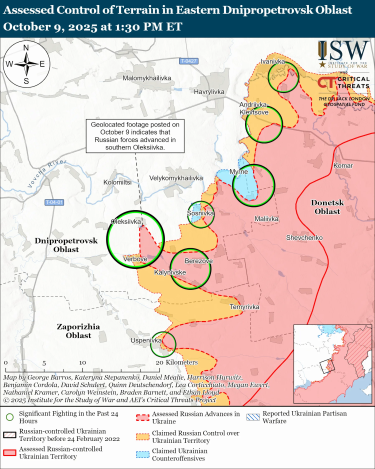 Фото 8 — Карта боевых действий в Украине на 10 октября 2025 года