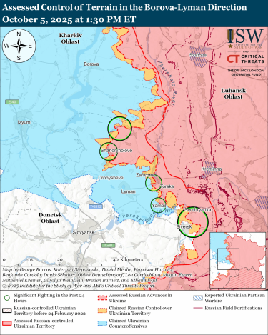 Фото 9 — Карта бойових дій в Україні на 6 жовтня 2025 року