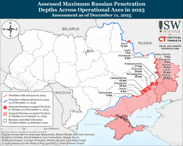 Фото 12 — Карта бойових дій в Україні на 12 грудня 2025 року