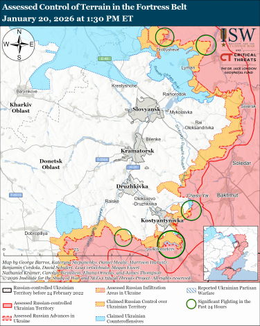 Фото 5 — Карта бойових дій в Україні на 21 січня 2026 року
