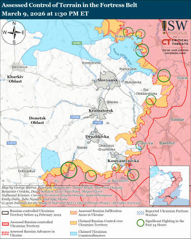 Фото 7 — Карта боевых действий в Украине на 10 марта 2026 года