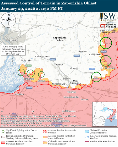Фото 4 — Карта боевых действий в Украине на 30 января 2026 года