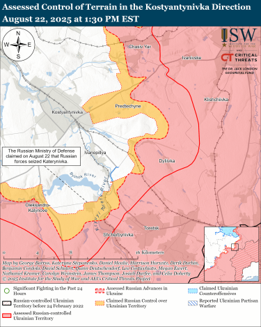 Фото 4 — Карта бойових дій в Україні на 23 серпня 2025 року