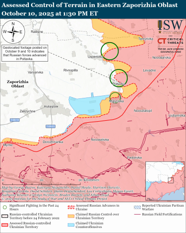 Фото 4 — Карта боевых действий в Украине на 11 октября 2025 года