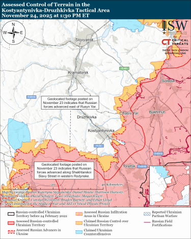 Фото 5 — Карта бойових дій в Україні на 25 листопада 2025 року