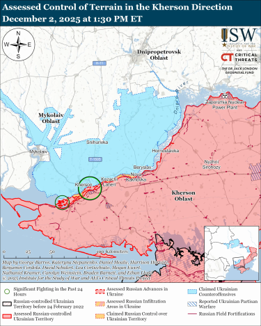 Фото 3 — Карта боевых действий в Украине на 3 декабря 2025 года