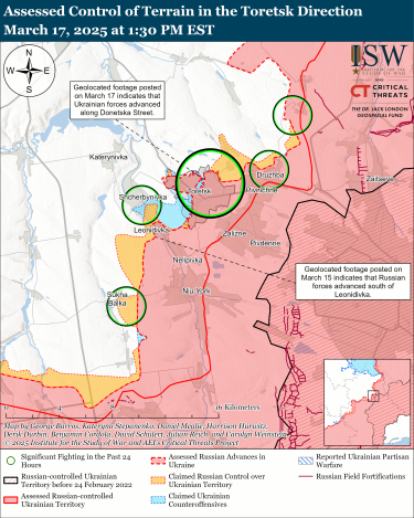 Фото 4 — Карта бойових дій в Україні на 19 березня 2025 року