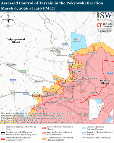 Фото 5 — Карта бойових дій в Україні на 7 березня 2026 року