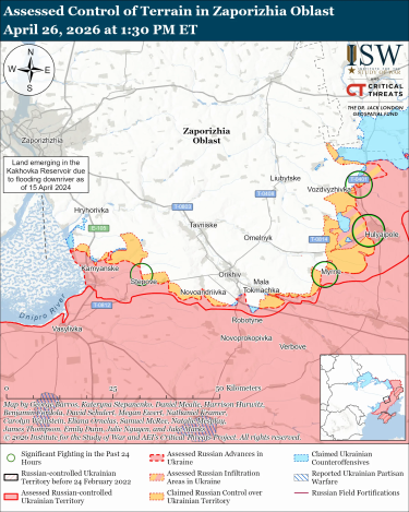 Фото 2 — Карта бойових дій в Україні на 27 квітня 2026 року