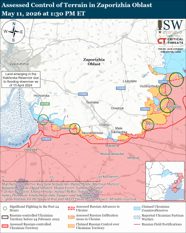 Фото 8 — Карта бойових дій в Україні на 12 травня 2026 року