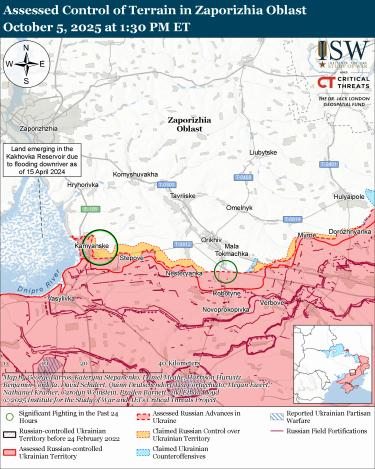 Фото 2 — Карта бойових дій в Україні на 6 жовтня 2025 року