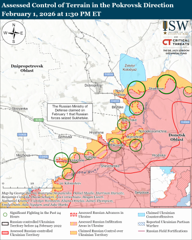 Фото 5 — Карта боевых действий в Украине на 2 февраля 2026 года
