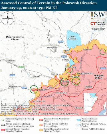 Фото 7 — Карта боевых действий в Украине на 30 января 2026 года