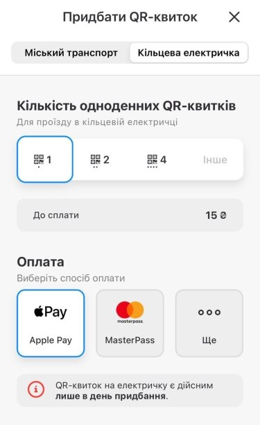 Фото 2 — В "Київ цифровий" відтепер можна придбати QR-квитки на кільцеву електричку: як це зробити