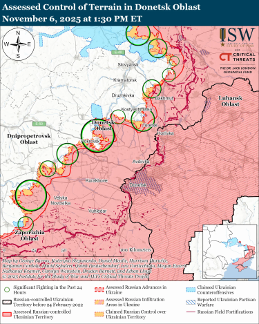 Фото 2 — Карта боевых действий в Украине на 7 ноября 2025 года