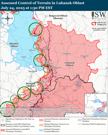 Фото 8 — Карта боевых действий в Украине на 25 июля 2025 года