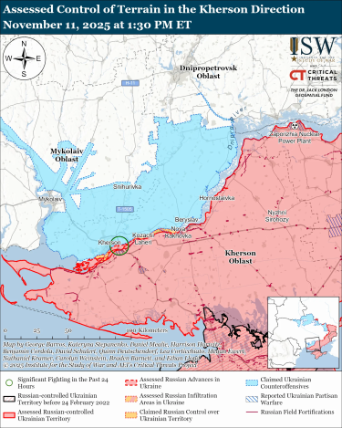 Фото 3 — Карта бойових дій в Україні на 12 листопада 2025 року