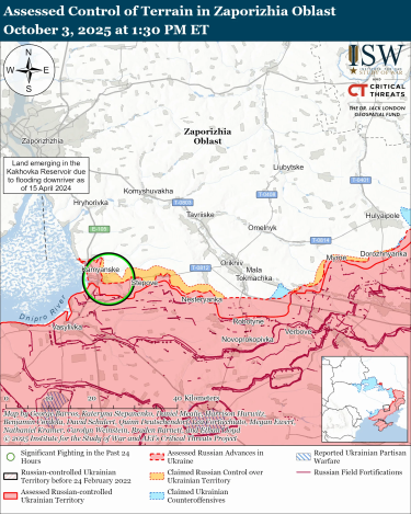 Фото 4 — Карта бойових дій в Україні на 4 жовтня 2025 року