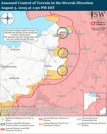 Фото 8 — Карта бойових дій в Україні на 6 серпня 2025 року