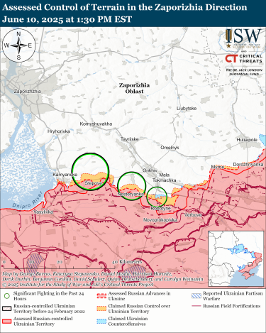 Фото 2 — Карта бойових дій в Україні на 11 червня 2025 року
