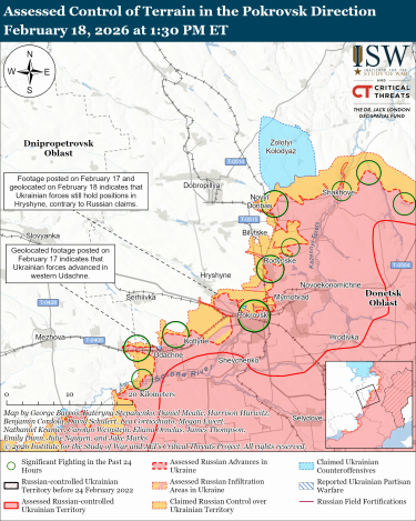 Фото 5 — Карта боевых действий в Украине на 19 февраля 2026 года