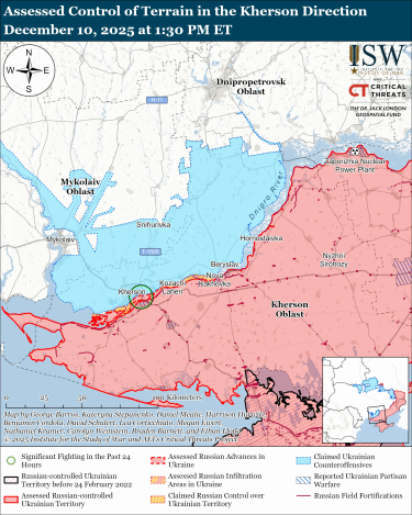 Фото 3 — Карта бойових дій в Україні на 11 грудня 2025 року