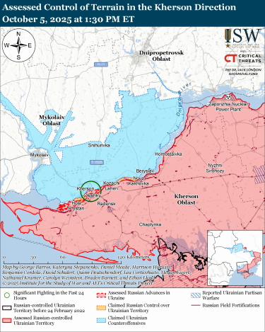 Фото 4 — Карта бойових дій в Україні на 6 жовтня 2025 року