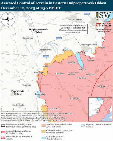 Фото 2 — Карта бойових дій в Україні на 13 грудня 2025 року
