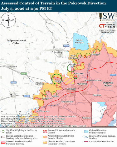 Фото 9 — Карта боевых действий в Украине на 6 июля 2026 года