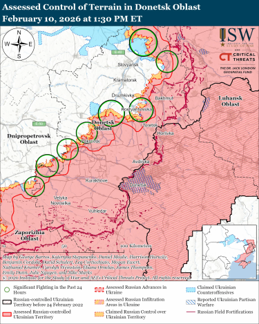 Фото 2 — Карта бойових дій в Україні на 11 лютого 2026 року