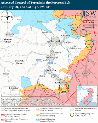 Фото 6 — Карта бойових дій в Україні на 19 січня 2026 року
