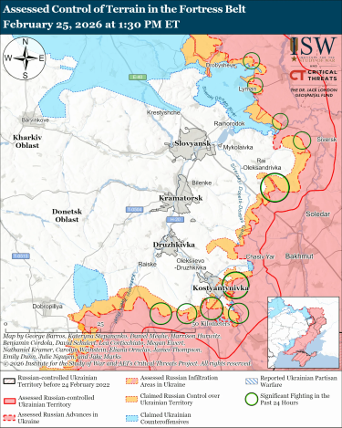 Фото 7 — Карта боевых действий в Украине на 26 февраля 2026 года