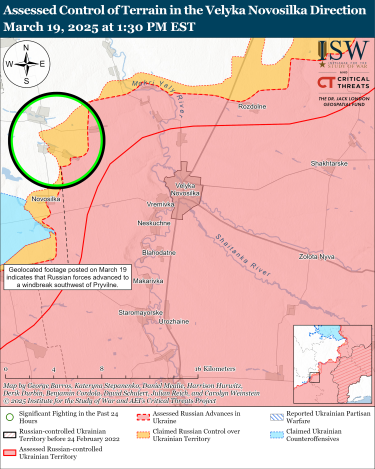 Фото 7 — Карта бойових дій в Україні на 21 березня 2025 року