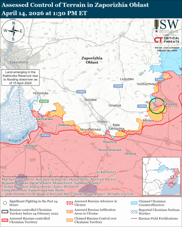 Фото 7 — Карта бойових дій в Україні на 15 квітня 2026 року