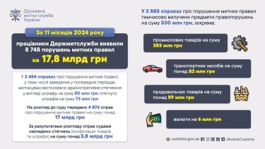 Фото 2 — Гостаможслужба за 11 месяцев зафиксировала нарушений на 17,8 млрд грн: сколько дел направлено в суд