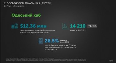 В одесском хабе работает более 14 тыс. ФЛП. Источник: IT Research Ukraine 2023
